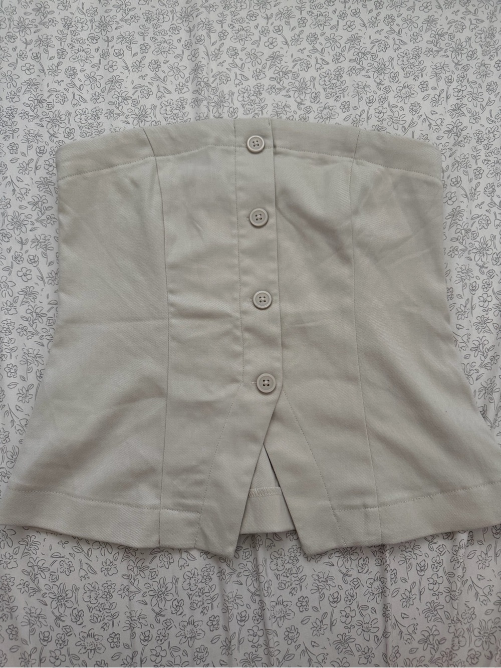 Women's Cream Button-Front Tube Top